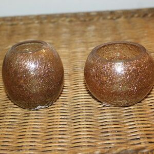 William Sonoma Shimmer Metallic Tealight Holders. Set of 2